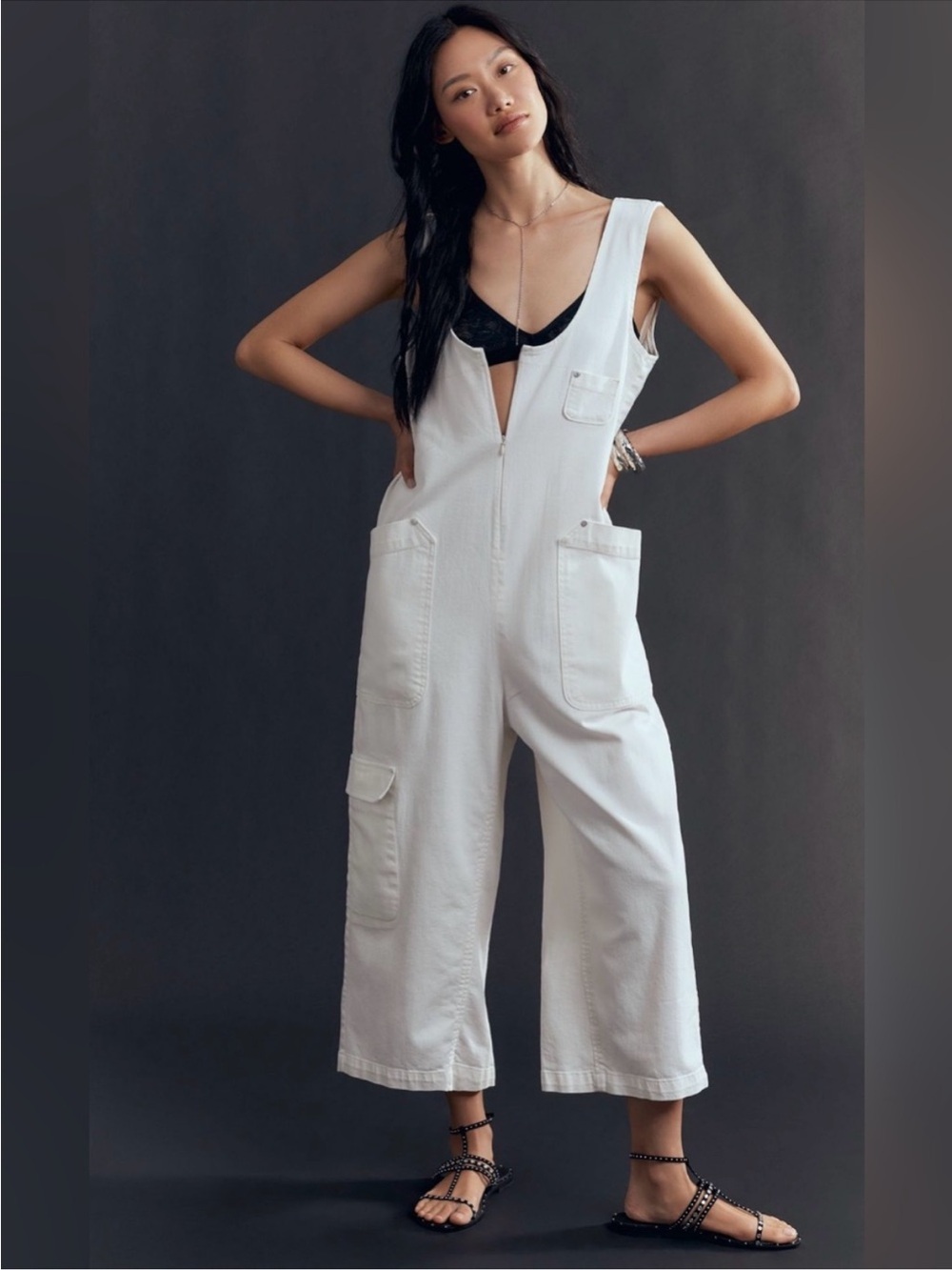 Pilcro by Anthropologie Zip-Up Wide Leg Utility Jumpsuit